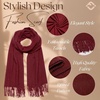 image:imageFunky Junque Womens Pashmina Scarf  Cashmere Feel Shawl Wrap for Weddings Evening Dresses amp Winter OutfitsBurgundy