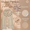 image:imageFunky Junque Womens Pashmina Scarf  Cashmere Feel Shawl Wrap for Weddings Evening Dresses amp Winter OutfitsDark Beige