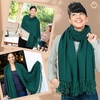 image:imageFunky Junque Womens Pashmina Scarf  Cashmere Feel Shawl Wrap for Weddings Evening Dresses amp Winter OutfitsForest Green