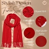 image:imageFunky Junque Womens Pashmina Scarf  Cashmere Feel Shawl Wrap for Weddings Evening Dresses amp Winter OutfitsRed