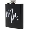 image:imageHidden Hip Flask  6 Pack 1 Bride White amp 5 Squad Black  Stainless steel hip flask with etched sayings for weddings bachelor parties bachelorette getaways amp celebrationsMr Black