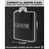 image:imageHidden Hip Flask  6 Pack 1 Bride White amp 5 Squad Black  Stainless steel hip flask with etched sayings for weddings bachelor parties bachelorette getaways amp celebrationsGroom  Block Lettering Black
