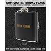 image:imageHidden Hip Flask  6 Pack 1 Bride White amp 5 Squad Black  Stainless steel hip flask with etched sayings for weddings bachelor parties bachelorette getaways amp celebrationsMaid of Honor BlackGold