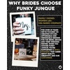 image:imageHidden Hip Flask  6 Pack 1 Bride White amp 5 Squad Black  Stainless steel hip flask with etched sayings for weddings bachelor parties bachelorette getaways amp celebrationsMrs White