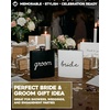 image:imageHidden Hip Flask  6 Pack 1 Bride White amp 5 Squad Black  Stainless steel hip flask with etched sayings for weddings bachelor parties bachelorette getaways amp celebrations2 Pack Groom Black  Bride White