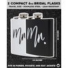 image:imageHidden Hip Flask  6 Pack 1 Bride White amp 5 Squad Black  Stainless steel hip flask with etched sayings for weddings bachelor parties bachelorette getaways amp celebrations2 Pack Mr Black  Mrs White