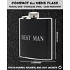 image:imageHidden Hip Flask  6 Pack 1 Bride White amp 5 Squad Black  Stainless steel hip flask with etched sayings for weddings bachelor parties bachelorette getaways amp celebrationsBest Man BlackSilver