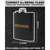 image:imageHidden Hip Flask  6 Pack 1 Bride White amp 5 Squad Black  Stainless steel hip flask with etched sayings for weddings bachelor parties bachelorette getaways amp celebrations6 Pack Bride  Maid of Honor  4 Bridesmaid