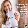 image:imageSlim Can Cooler  6 Pack Squad  Bridal Slim can cooler with bride amp bquad script for bachelorette parties girls nights getaways amp wedding favors6 Pack 1 Bride White  5 Squad Black