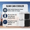 image:imageSlim Can Cooler  6 Pack Squad  Bridal Slim can cooler with bride amp bquad script for bachelorette parties girls nights getaways amp wedding favors6 Pack 1 Bride White  5 Squad Black