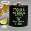 image:imageStainless Steel 6 Oz Hip Flask  Beast of Bourbon  Drinking flask with humorous inscription for weddings bachelor parties sporting events amp golf outingsTequila May Not Be The Answer Black