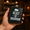 image:imageStainless Steel 6 Oz Hip Flask  Beast of Bourbon  Drinking flask with humorous inscription for weddings bachelor parties sporting events amp golf outingsBeast of Bourbon Black