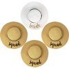 image:imageFunky Junque Bridal Straw Sun Hat Embroidered Bachelorette Party  Woven paper straw bridal hat with embroidered cursive sayings for beach outings bachelorette parties amp sunny days4 Pack 1 Bride WhiteGold  3 Squads