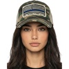 American Flag W/Blue Line - Green Camo