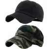 image:imageFunky Junque Distressed Cotton Dad Hat Low Profile Baseball Cap  Breathable 100 cotton dad hat with tuck amp slide metal buckle for everyday wear casual style amp allday comfort2 Pack  Black  Camo Green Distressed