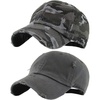 2 Pack - Charcoal & Camo Black (Distressed)