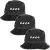 image:imageFunky Junque Embroidered Bridal Bucket Hat  Lightweight Cotton Bucket Hat with Sun Protection Beach Festival and Sun Reversible Bucket Hats for Women3 Pack Babe  Black
