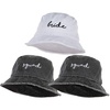 image:imageFunky Junque Embroidered Bridal Bucket Hat  Lightweight Cotton Bucket Hat with Sun Protection Beach Festival and Sun Reversible Bucket Hats for Women3 Pack 1 Bride  2 Squad