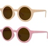 image:imageFunky Junque Kids Sunglasses UV Protection Toddler Shades  Lightweight kids sunglasses with UV protection for swimming surfing kayaking beach days amp summer play2 Pack Round Light Pink  Beige