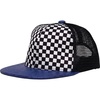 Checker/Navy Faux Leather Brim