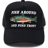 image:imageFunky Junque Mesh Trucker Hat  Lightweight Cotton Cap with Sun Protection Golf Beach and Errands Trendy Caps for MenFish Around  Find Trout  Black