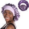 image:imageFunky Junque Satin Silk Sleep Bonnet Reversible Hair Wrap Cap  Premium satin sleep bonnet with reversible dualcolor design for bedtime hair protection curly styles amp braidsVioletDark Purple