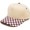 Checker Print - Burgundy/Beige