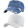 2 Pack: Distressed White  Dk Denim