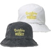image:imageFunky Junque Womens Embroidered Bucket Hat  Lightweight Cotton Bucket Hat with Sun Protection Beach Festival and Sun Reversible Bucket Hats for Women2 Pack Sunshine  Whiskey  Black  White