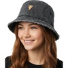 image:imageFunky Junque Womens Embroidered Bucket Hat  Lightweight Cotton Bucket Hat with Sun Protection Beach Festival and Sun Reversible Bucket Hats for WomenPizza Icon  Black