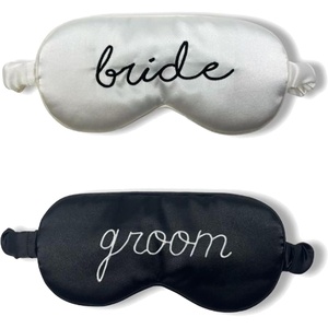 image:imageFunky Junque Adjustable Satin Bride Eye Mask SilkFilled UltraSoft Sleep Mask for Honeymoon Travel Meditation  Bride White  Soft satin sleep mask with adjustable strap for travel naps meditation flights amp restful sleep anywhere2 Pack Bride White  Groom Black