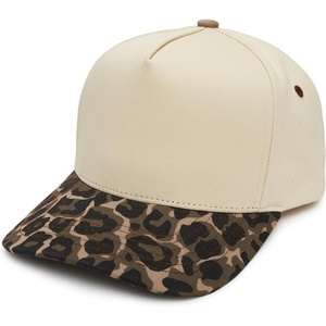 image:imageFunky Junque Adult Trucker Snapback Hat 2Tone Baseball Cap  5Panel Baseball Cap for Women and Men CottonPoly Blend Adjustable Fit Curved Brim Sun Protection for Golf Casual WearLeopardBeige