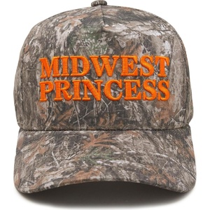image:imageFunky Junque Adult Trucker Snapback Hat 2Tone Baseball Cap  5Panel Baseball Cap for Women and Men CottonPoly Blend Adjustable Fit Curved Brim Sun Protection for Golf Casual WearMidwest Princess  Wood Camo