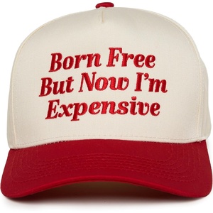 image:imageFunky Junque Adult Trucker Snapback Hat 2Tone Baseball Cap  5Panel Baseball Cap for Women and Men CottonPoly Blend Adjustable Fit Curved Brim Sun Protection for Golf Casual WearBorn Free But Now Im Expensive  RedBeige