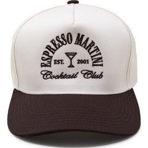 image:imageFunky Junque Adult Trucker Snapback Hat 2Tone Baseball Cap  5Panel Baseball Cap for Women and Men CottonPoly Blend Adjustable Fit Curved Brim Sun Protection for Golf Casual WearEspresso Martini Cocktail Club  BrownBeige
