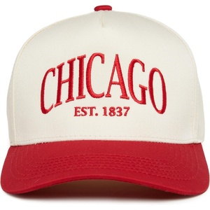 image:imageFunky Junque Adult Trucker Snapback Hat 2Tone Baseball Cap  5Panel Baseball Cap for Women and Men CottonPoly Blend Adjustable Fit Curved Brim Sun Protection for Golf Casual WearChicago  RedBeige