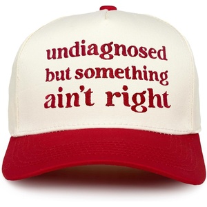 image:imageFunky Junque Adult Trucker Snapback Hat 2Tone Baseball Cap  5Panel Baseball Cap for Women and Men CottonPoly Blend Adjustable Fit Curved Brim Sun Protection for Golf Casual WearUndiagnosed But Something Aint Right  RedBeige