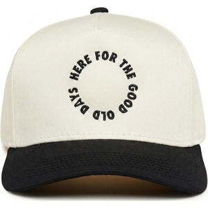 image:imageFunky Junque Adult Trucker Snapback Hat 2Tone Baseball Cap  5Panel Baseball Cap for Women and Men CottonPoly Blend Adjustable Fit Curved Brim Sun Protection for Golf Casual WearHere for the Good Old Days  BlackBeige