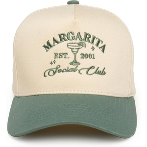image:imageFunky Junque Adult Trucker Snapback Hat 2Tone Baseball Cap  5Panel Baseball Cap for Women and Men CottonPoly Blend Adjustable Fit Curved Brim Sun Protection for Golf Casual WearMargarita Social Club  SageBeige