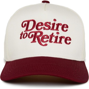 image:imageFunky Junque Adult Trucker Snapback Hat 2Tone Baseball Cap  5Panel Baseball Cap for Women and Men CottonPoly Blend Adjustable Fit Curved Brim Sun Protection for Golf Casual WearDesire to Retire  BurgundyBeige