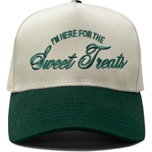 image:imageFunky Junque Adult Trucker Snapback Hat 2Tone Baseball Cap  5Panel Baseball Cap for Women and Men CottonPoly Blend Adjustable Fit Curved Brim Sun Protection for Golf Casual WearIm Here for the Sweet Treats  GreenBeige
