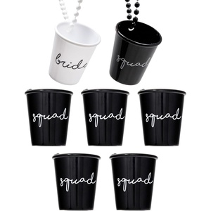 image:imageFunky Junque Beaded Shot Glass Necklaces  13 Pack Bride amp Squad  Reusable 2 oz shot glass necklaces for parties birthdays girls trips tailgates festivals amp celebrations7 Pack 1 Bride White  6 Squad Black