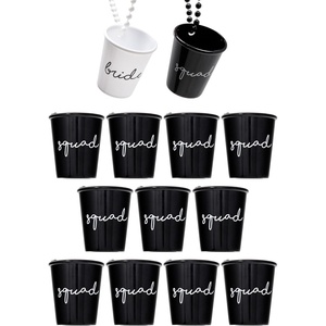 image:imageFunky Junque Beaded Shot Glass Necklaces  13 Pack Bride amp Squad  Reusable 2 oz shot glass necklaces for parties birthdays girls trips tailgates festivals amp celebrations13 Pack 1 Bride White  12 Squad Black