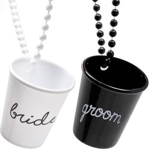 image:imageFunky Junque Beaded Shot Glass Necklaces  13 Pack Bride amp Squad  Reusable 2 oz shot glass necklaces for parties birthdays girls trips tailgates festivals amp celebrations2 Pack Groom Black  Bride White