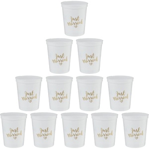 image:imageFunky Junque Bridal Bachelorette Party Cups  1 Wife of The Party 8 The Party12 Pack  Just Married WhiteGold