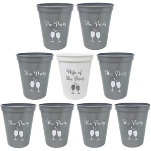 image:imageFunky Junque Bridal Bachelorette Party Cups  1 Wife of The Party 8 The Party9 Pack  1 Wife of The Party WhiteGrey  8 The Party SilverWhite