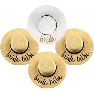 image:imageFunky Junque Bridal Straw Sun Hat Embroidered Bachelorette Party  Woven paper straw bridal hat with embroidered cursive sayings for beach outings bachelorette parties amp sunny days4 Pack 1 Bride WhiteGold  3 Bride Tribes