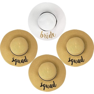 image:imageFunky Junque Bridal Straw Sun Hat Embroidered Bachelorette Party  Woven paper straw bridal hat with embroidered cursive sayings for beach outings bachelorette parties amp sunny days4 Pack 1 Bride WhiteGold  3 Squads