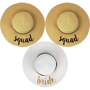 image:imageFunky Junque Bridal Straw Sun Hat Embroidered Bachelorette Party  Woven paper straw bridal hat with embroidered cursive sayings for beach outings bachelorette parties amp sunny days3 Pack 1 Bride WhiteGold  2 Squad