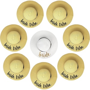 image:imageFunky Junque Bridal Straw Sun Hat Embroidered Bachelorette Party  Woven paper straw bridal hat with embroidered cursive sayings for beach outings bachelorette parties amp sunny days8 Pack 1 Bride WhiteGold  7 Bride Tribes